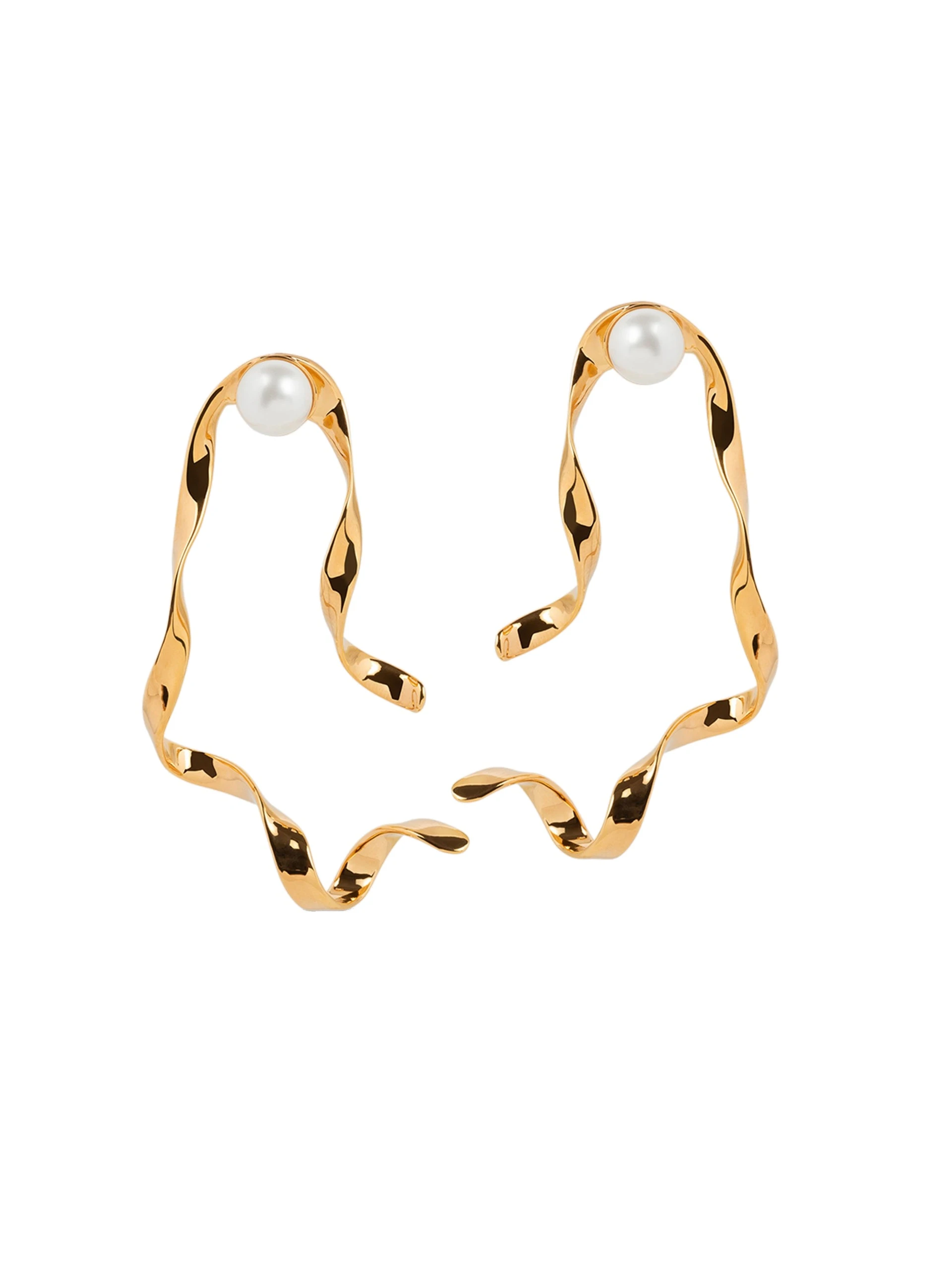 Dries Van Noten Wave stud earrings in Gold | Earrings | Coveti Dries Van Noten Wave stud earrings in Gold