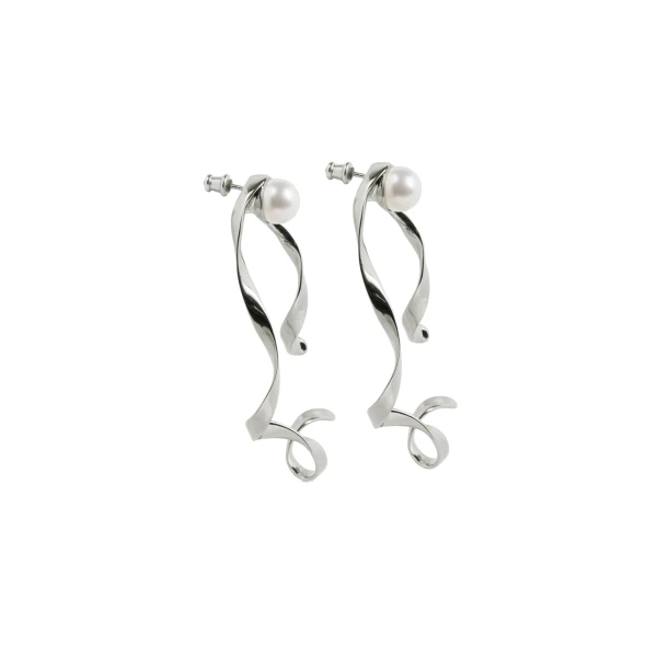 Wave stud earrings in Silver - Image 4
