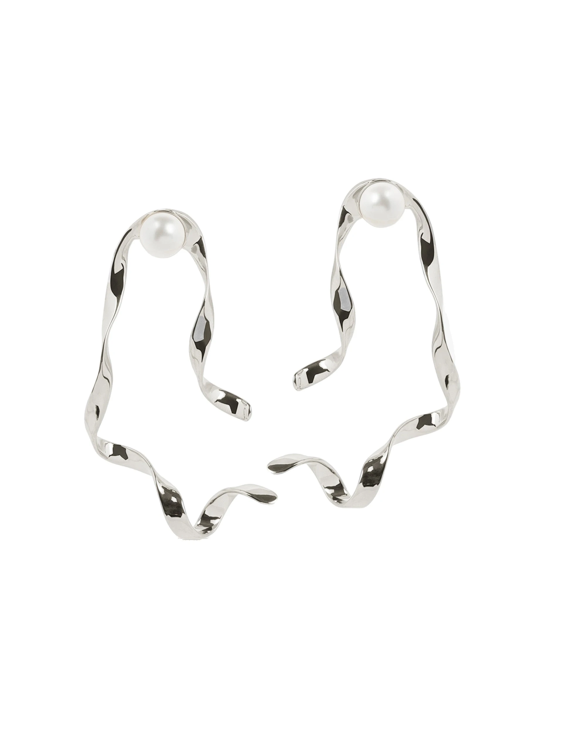 Dries Van Noten Wave stud earrings in Silver | Earrings | Coveti Dries Van Noten Wave stud earrings in Silver