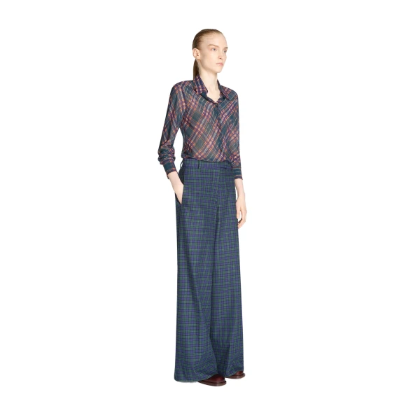 Wide leg cotton pants in Green - Image 3