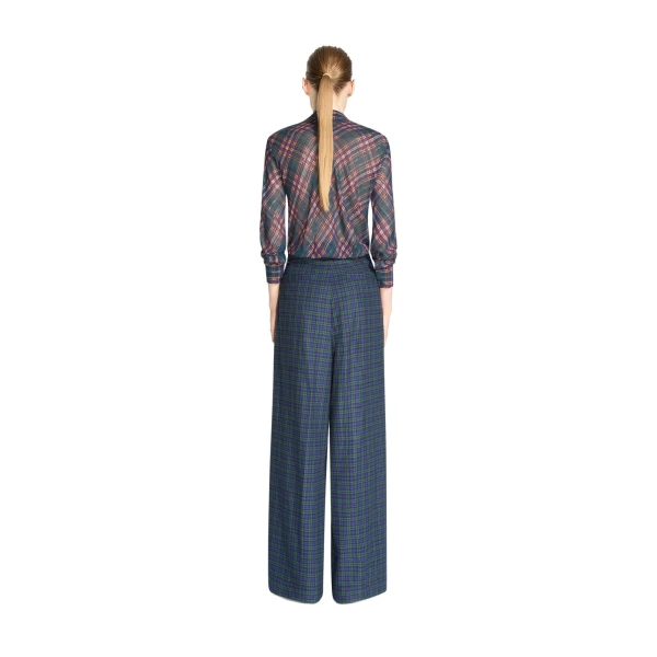 Wide leg cotton pants in Green - Image 4
