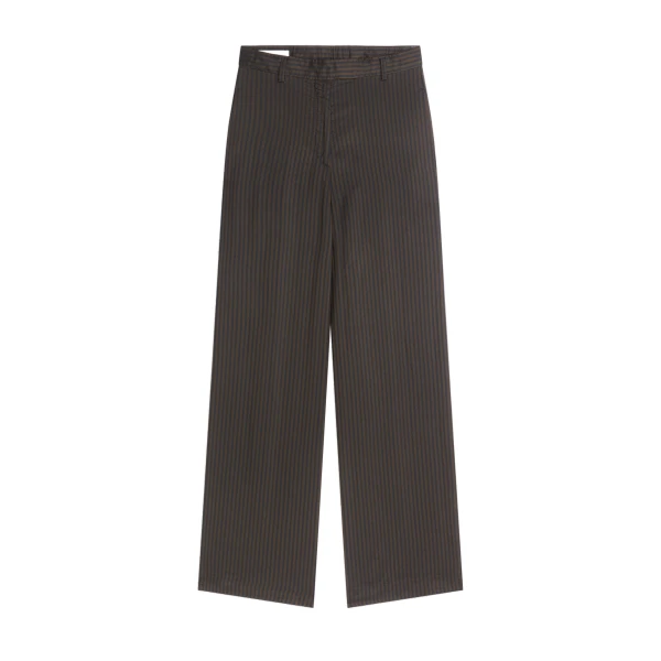 Dries Van Noten Wide leg cupro pants in Dark Brown | Pants | Coveti
