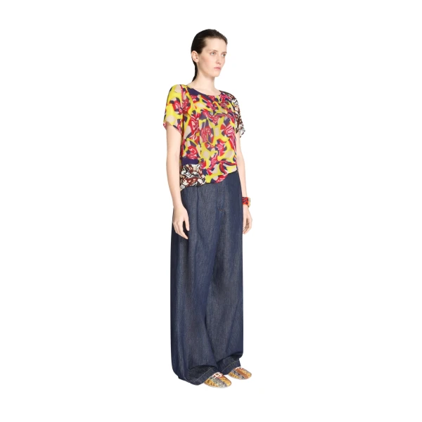 Wide leg denim pants in Indigo - Image 3