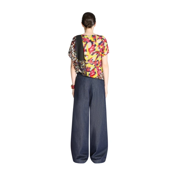 Wide leg denim pants in Indigo - Image 4