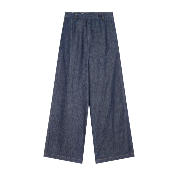 Wide leg denim pants in Indigo