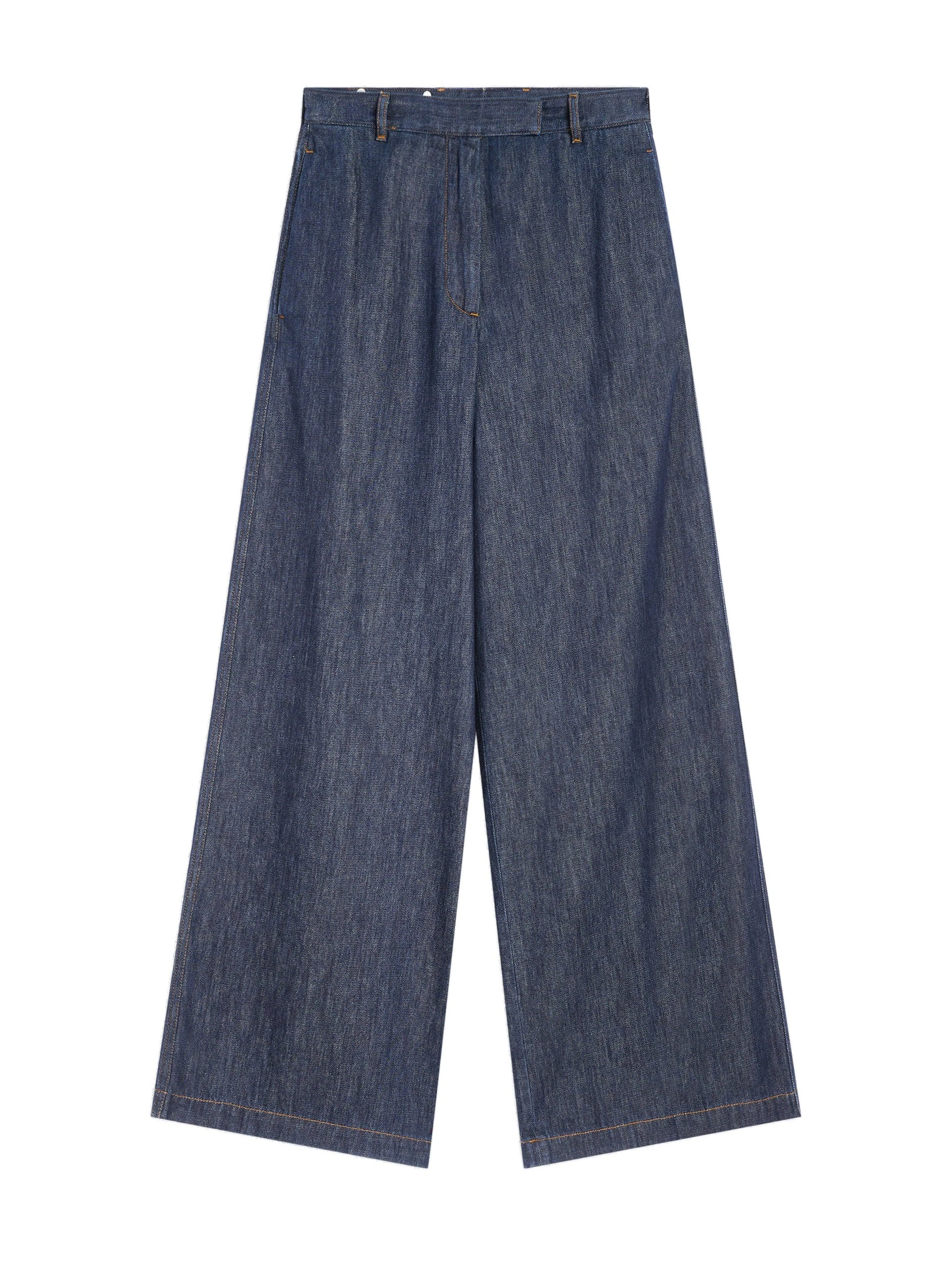Dries Van Noten Wide leg denim pants in Indigo | Pants | Coveti Dries Van Noten Wide leg denim pants in Indigo | Pants | Coveti