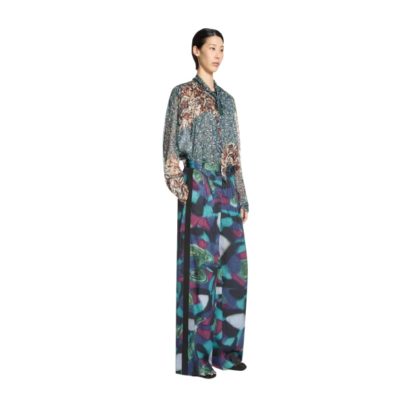 Wide leg pants in Petrol - Image 3
