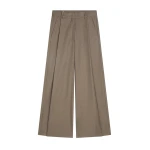 Dries Van Noten Wide pleated cotton pants in Khaki | Pants | Coveti