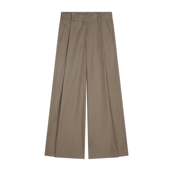 Dries Van Noten Wide pleated cotton pants in Khaki | Pants | Coveti