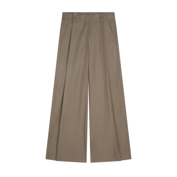 Dries Van Noten Wide pleated cotton pants in Khaki | Pants | Coveti