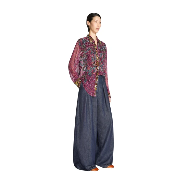 Wide pleated jeans in Indigo - Image 3