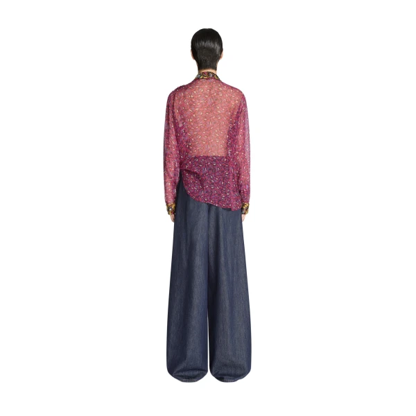 Wide pleated jeans in Indigo - Image 4