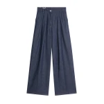 Dries Van Noten Wide pleated jeans in Indigo | Pants | Coveti