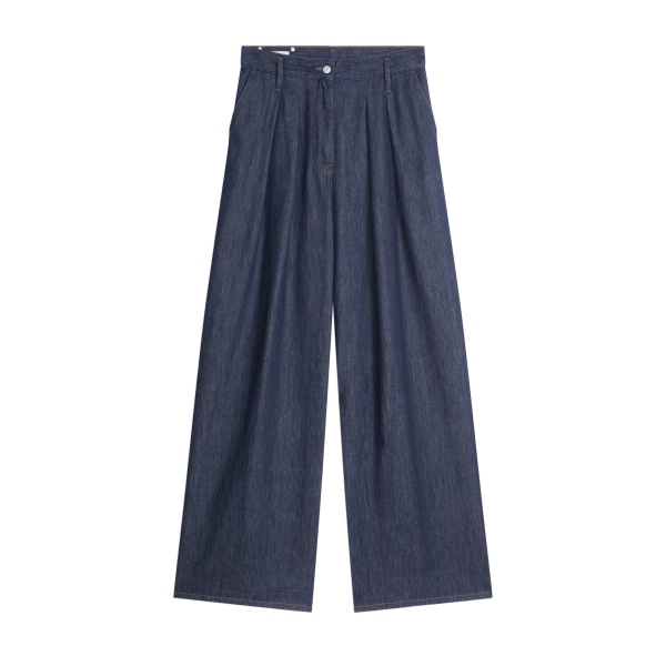 Dries Van Noten Wide pleated jeans in Indigo | Pants | Coveti