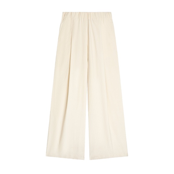 Dries Van Noten Wide pleated pants in Ecru | Pants | Coveti