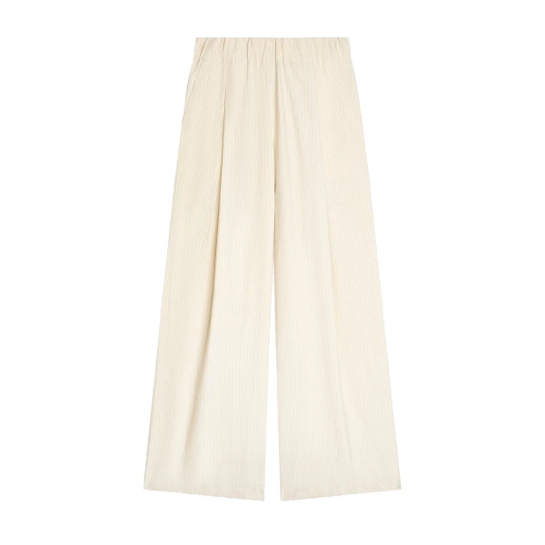 Dries Van Noten Wide pleated pants in Ecru | Pants | Coveti