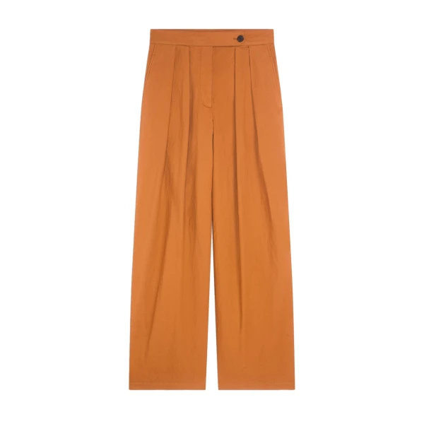 Wide pleated pants in Ocra