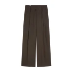 Dries Van Noten Wide pleated viscose pants in Brown | Pants | Coveti