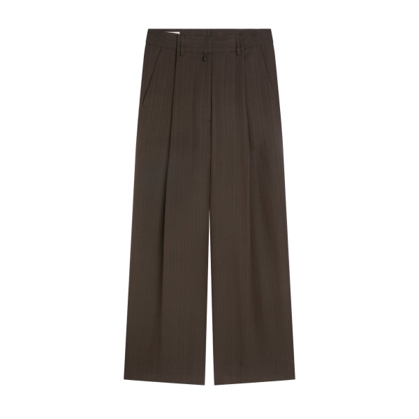 Dries Van Noten Wide pleated viscose pants in Brown | Pants | Coveti