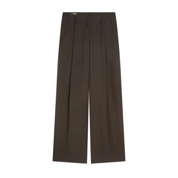 Dries Van Noten Wide pleated viscose pants in Brown | Pants | Coveti