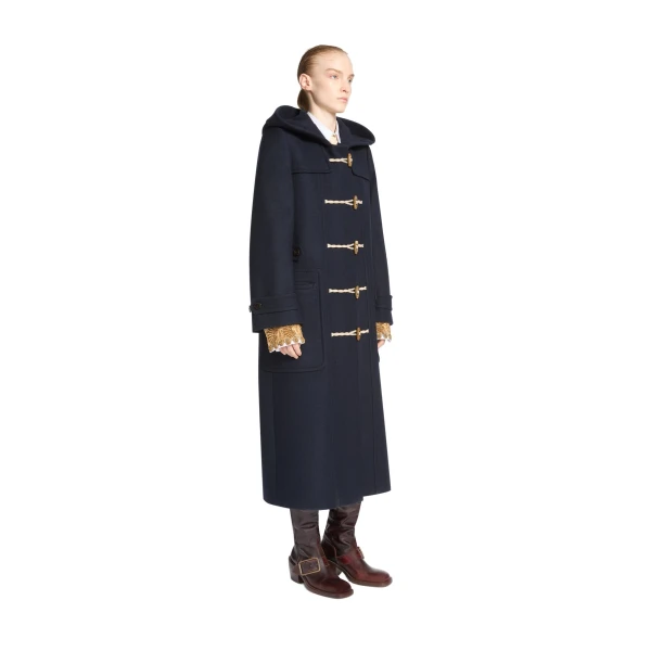 Wool duffle coat in Navy - Image 3