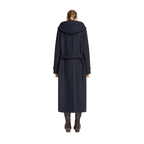 Wool duffle coat in Navy - Image 4