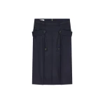 Dries Van Noten Wool midi skirt in Navy | Skirts | Coveti