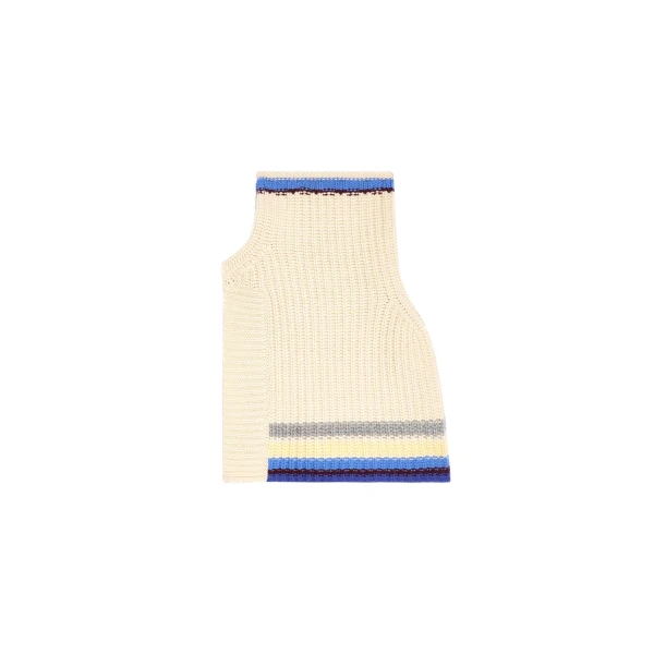 Wool shawl collar in Ecru