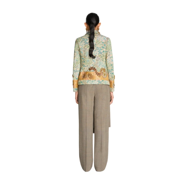 Wool skirt pants in Cement - Image 4