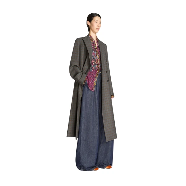 Wool tuxedo coat in Brown - Image 3