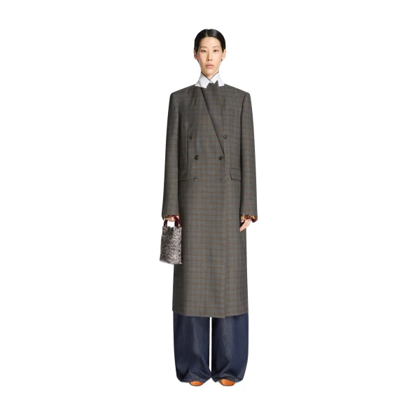 Wool tuxedo coat in Brown - Image 5