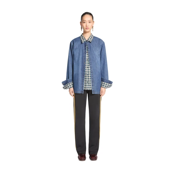 Wrap denim shirt in Blue - Image 2