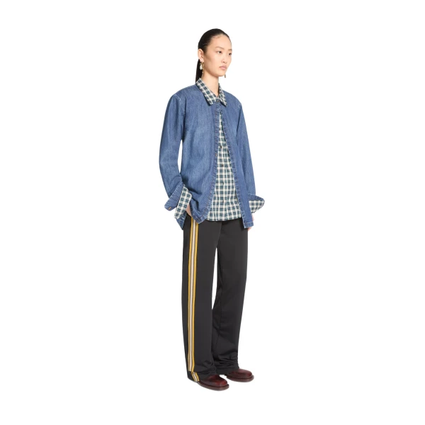 Wrap denim shirt in Blue - Image 3