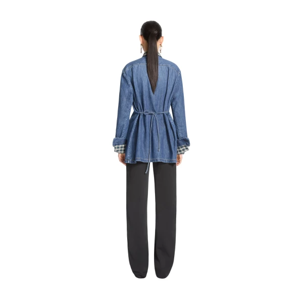 Wrap denim shirt in Blue - Image 4
