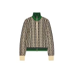 Dries Van Noten Zipped wool cardigan in Champagne | Knitwear | Coveti
