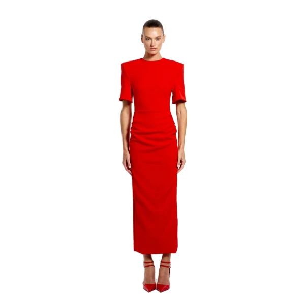 Evie Midi in Cherry Red