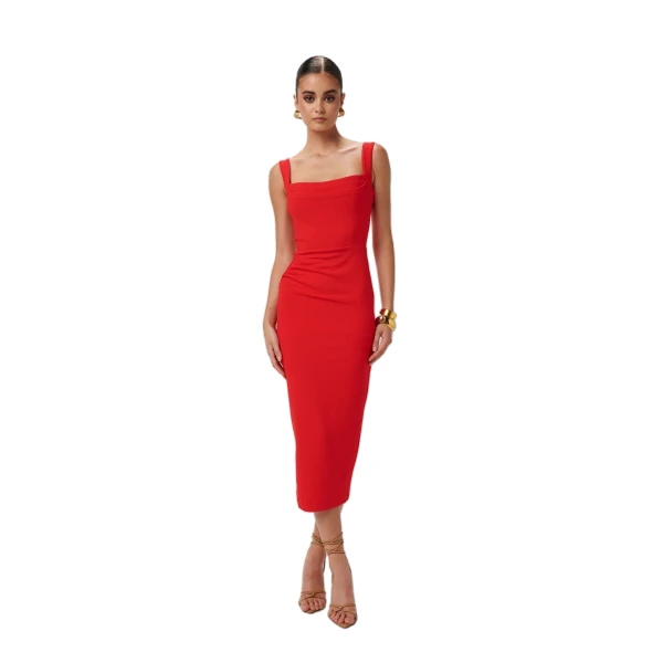 Marbella Dress in Cherry Red