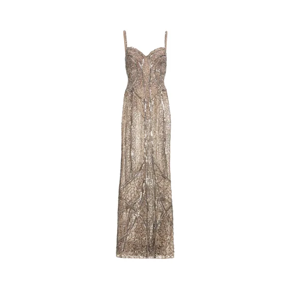 Elie Saab Bead Embroidered Long Dress