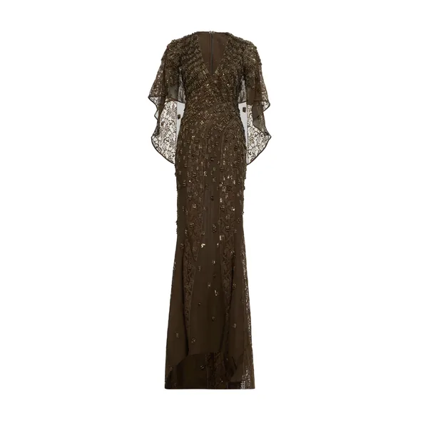 Bead Embroidered Long Dress