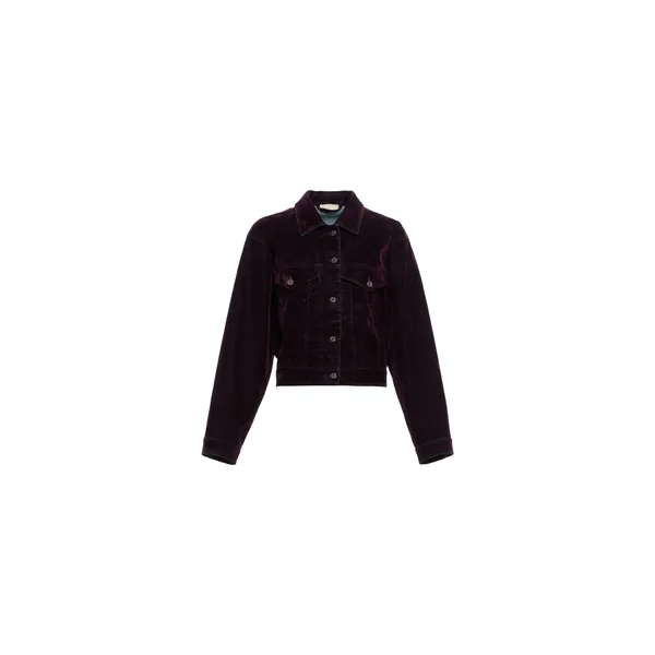 Elie Saab Flocked Denim Jacket
