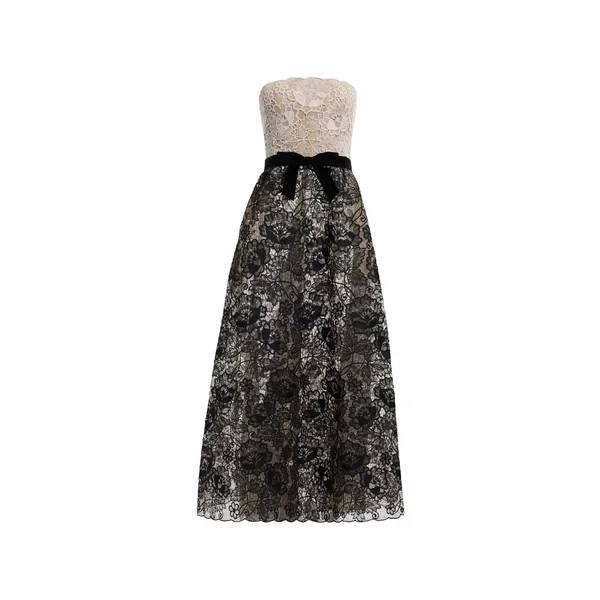 Elie Saab Guipure Lace Midi Dress