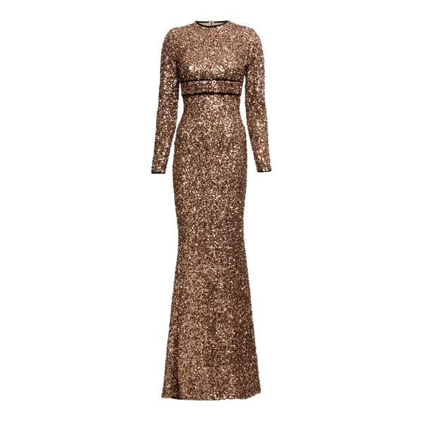 Sequin Embroidered Long Dress