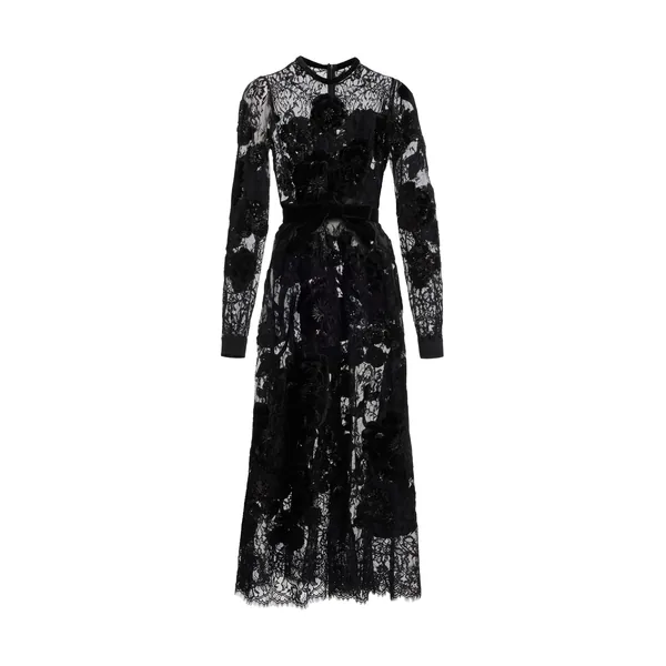 Sequin Embroidered Midi Dress