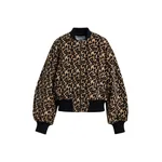 Brown and black leopard-print bomber jacket