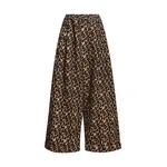 Brown and black leopard-print wide-leg pants