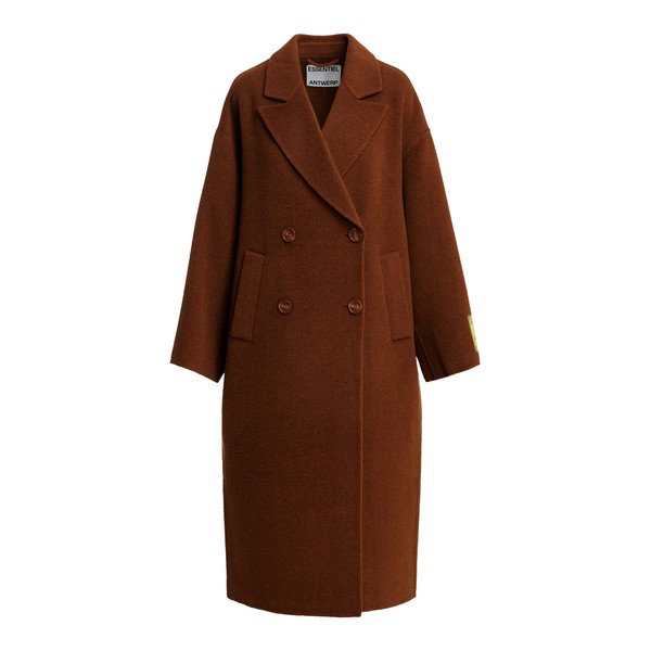 Brown oversized wool-cashmere blend coat