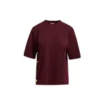 Burgundy side-button cotton-blend T-shirt