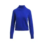 Cobalt blue cashmere sweater with stand-up collar