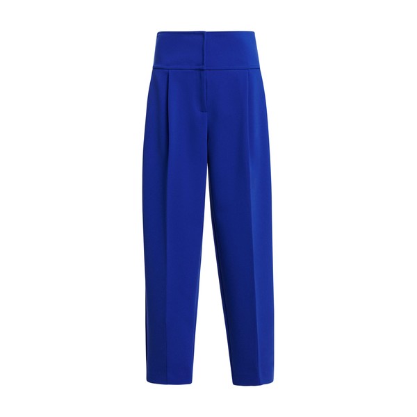 Cobalt blue cropped barrel-leg pants