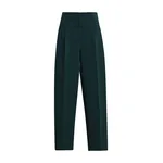 Dark green cropped barrel-leg pants